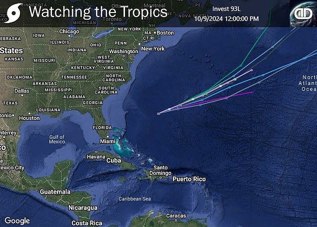 The potential storm is approaching 650 kilometers off the coast of Florida, which may soon be named Nadine.