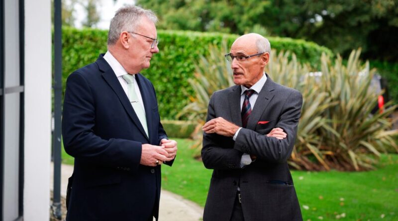 Professor Raphael Bengoa during his visit to Northern Ireland with Health Minister Mike Nesbitt. Photo: Presseye